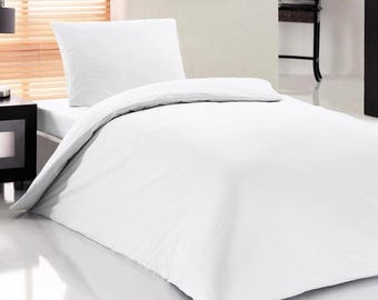 DXHOME Biancheria da letto 135 x 200 cm, in cotone verde salvia, set copripiumino in tinta unita, morbido e morbido, 2 pezzi, per letto singolo con chiusura lampo e federa da 80