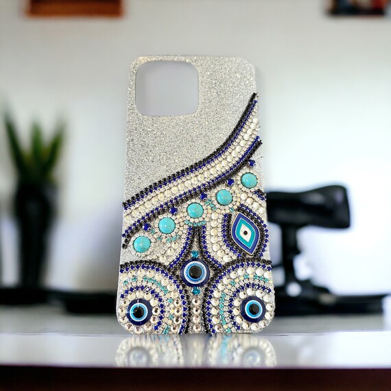 Custom Handcrafted Phone Case for iPhone and Android Bling/Evil Eye/Custom/Anniversary/Valentine/Birthday Gifts Custom Handcrafted Phone Case for iPhone and Android Bling/Evil Eye/Custom/Anniversary/Valentine/Birthday Gifts