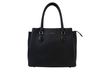 Leather bag, ladies bag, quality bag, bag with handle, bag with strap, bag with compartments, modern bag,