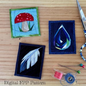 a Tiny Nature FPP Micro Quilt Pattern, Single Section Foundation Paper Piecing, Iron On Patches, by Summer Sleet