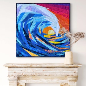 Ocean Sunset FPP Quiltmönster: Foundation Paper Piecing, av Summer Sleet