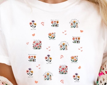 Boho Wildflower Graphic T-Shirt, Comfort Colors Floral Tee, Sweet Flower Quotes T-Shirt