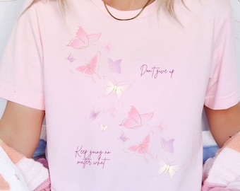Butterfly T-Shirt | Cute Butterfly Tee | Nature lover Gift | Inspirational T-Shirt | Butterfly Line Art Shirt | Happiness Butterfly T-Shirt