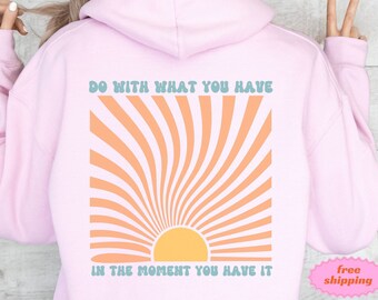In The Moment Beach Oversized Hoodie, Words On Back Hoodie, Tumblr Hoodie, Aesthetic Hoodie, Beach Sweatshirt, Forever Chasing Sunset Hoodie