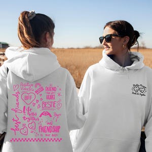 Best Friend Matching Hoodies,  Custom Bestie Sweatshirt, BFF Trendy Hoodie, Cute Best Friends Hoodie, Personalized Gift for Besties