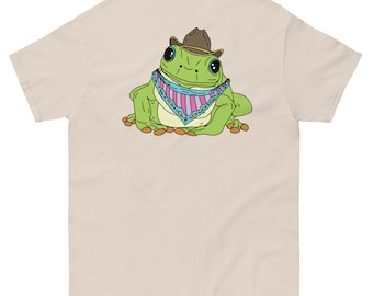 Camiseta de Rana Vaquera de Howdy Pardner: Divertida camiseta con gráfico del oeste, camiseta de rana con sombrero de vaquero, camiseta unisex con estética Yeehaw