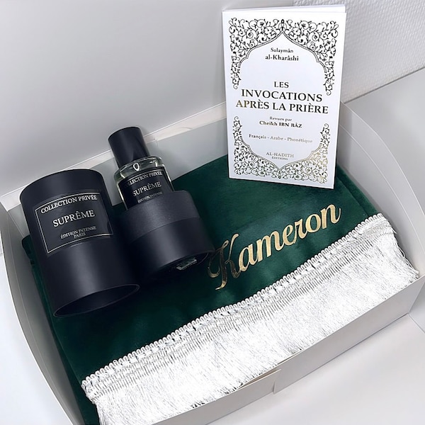 Coffret cadeau eid - Coffret cadeau ramadan - Coffret cadeau tapis de prière personnalisé - Box eid - Box ramadan - Tapis de prière