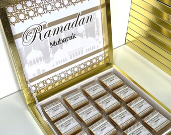 Chocolat aïd - Chocolat ramadan - Chocolat eid mubarak personnalisé - Boite de chocolat personnalisé