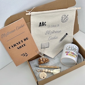 Nouveau Coffret Maîtresse 2024 - 2025 / Cadeau maîtresse personnalisé - Cadeau fin d'année scolaire - Cadeau maitre et maîtresse