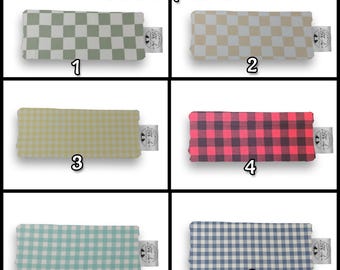 Copribarra per piede torto personalizzato in MUSSOLA e SCOTCH, imbottitura da 1/2", reversibile, lavabile, adatta a qualsiasi tipo di tutore.