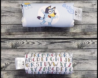 Clubfoot Bar Cover, Reversible Blue Pup Bingo & Alphabet ABC, 1/2 inch Padded, Washable, fits all brace types