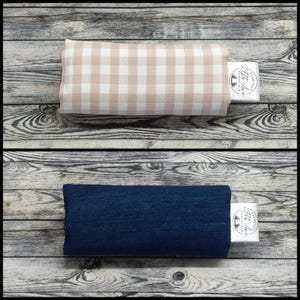 Clubfoot Bar Cover Reversible Beige Plaid & Denim