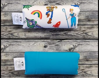 Clubfoot Bar Cover, Reversible Toys & Aqua Cotton, 1/2 inch thick padding, washable, durable, fits any brace type