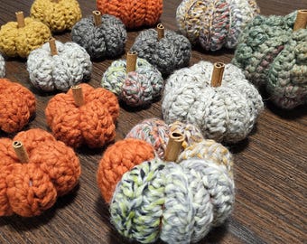 Crochet Pumpkin Decor: Handmade Fall Decorations with Cinnamon Stick