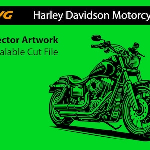 Harley Davidson Motorcycle vector SVG cut file illustration