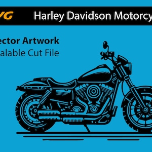 Harley Davidson Motorcycle vector SVG drawing