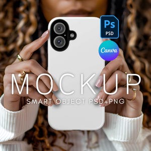 iPhone 16 Hülle Mockup, Printify Tough Case Mockup, PSD Mockup, Canva Telefon Mockup, Mockup für iPhone 16, diverses Mockup, Smart Objekt Layer