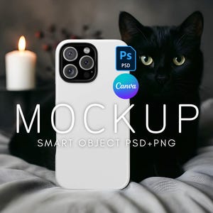 iPhone 16 Pro Max Case Mockup, iPhone Case Template, PSD Mockup, Canva Phone Mockup, Spooky Halloween Phone Mockup, Printify Phone Case
