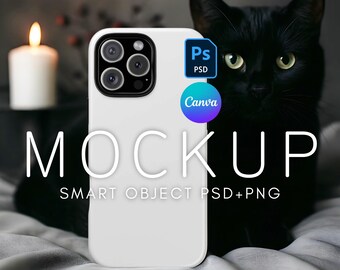 iPhone 16 Pro Max Case Mockup, iPhone Case Template, PSD Mockup, Canva Phone Mockup, Spooky Halloween Phone Mockup, Printify Phone Case
