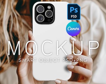 Maqueta de funda para iPhone 16 Pro Max, plantilla de funda para iPhone, maqueta PSD, maqueta de teléfono de Canva, maqueta para teléfono, maqueta de funda de teléfono, capa de objeto inteligente