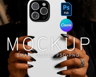 iPhone 16 Pro Max Phone Case Mockup, Realistic Printify Tough Case, PSD Mockup, Canva Phone Mockup, Diverse Mockup, Halloween Phone Mockup