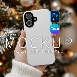 iPhone 16 Case Mockup, Printify Tough Case Mockup, PSD Mockup, Canva Phone Mockup, Mockup für iPhone 16, Urlaubs Mockup, Smart Objekt Layer