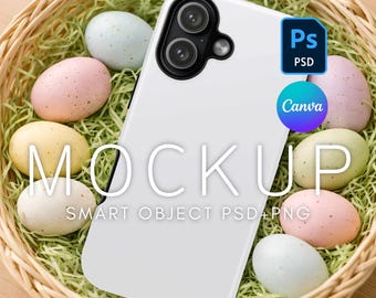 iPhone 17 Phone Case Mockup Easter or Spring Themed