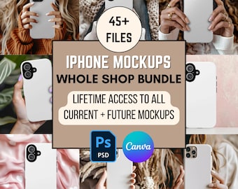 iPhone 15, 16 Pro Plus Max Full Shop Access, Whole Shop Bundle, PSD Mockup, Canva Phone Mockup, Mockup for Phone, iPhone 15 16 Case Mockup