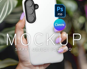 Samsung S25 Case Mockup, Printify Tough Case Mockup, PSD Mockup, Canva Phone Mockup, Mockup for Samsung, Smart Object Layer, Printify Mockup