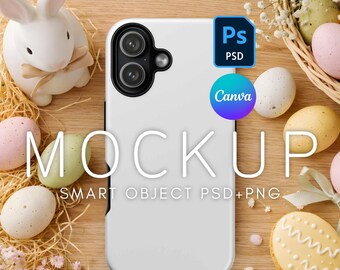 iPhone 17 Phone Case Mockup Easter or Spring Themed