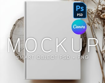 Hardcover Journal Mockup, Book Cover Template, A5 Journal, Smart Object Layer, Photoshop Mockup, Diary Mockup, PSD Mockup, Canva Mockup