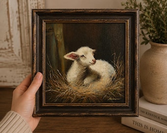 Original Acrylic Lamb Painting | Gallery Style Christian Artwork | Art by Regina