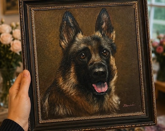 Peinture acrylique personnalisée pour portrait d'animal de compagnie | Illustration de chien peinte à la main par Regina