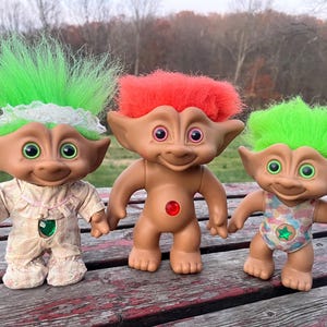 Vintage 1990’s Ace Novelty Co. Treasure Troll Doll Wish stone Tummy Gem Wishstone 80’s 90’s Kid GenX Millennial Nostalgia