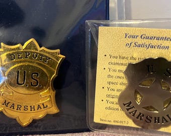 Badges of Legendary Lawmen Gode Collectors US Marshal Silver or Gold Replica Made in Germany Country Western Cowboy Collectible Gift