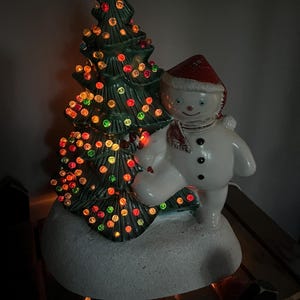 LED Ceramic Snowman Christmas Decoration For Bedroom Unique