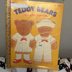 Vintage 1978 &#39;Teddy Bears - my very first paper dolls&#39; Book - A Whitman Book -  Nostalgic birthday Gift 70’s Paper Doll Retro Ephemera