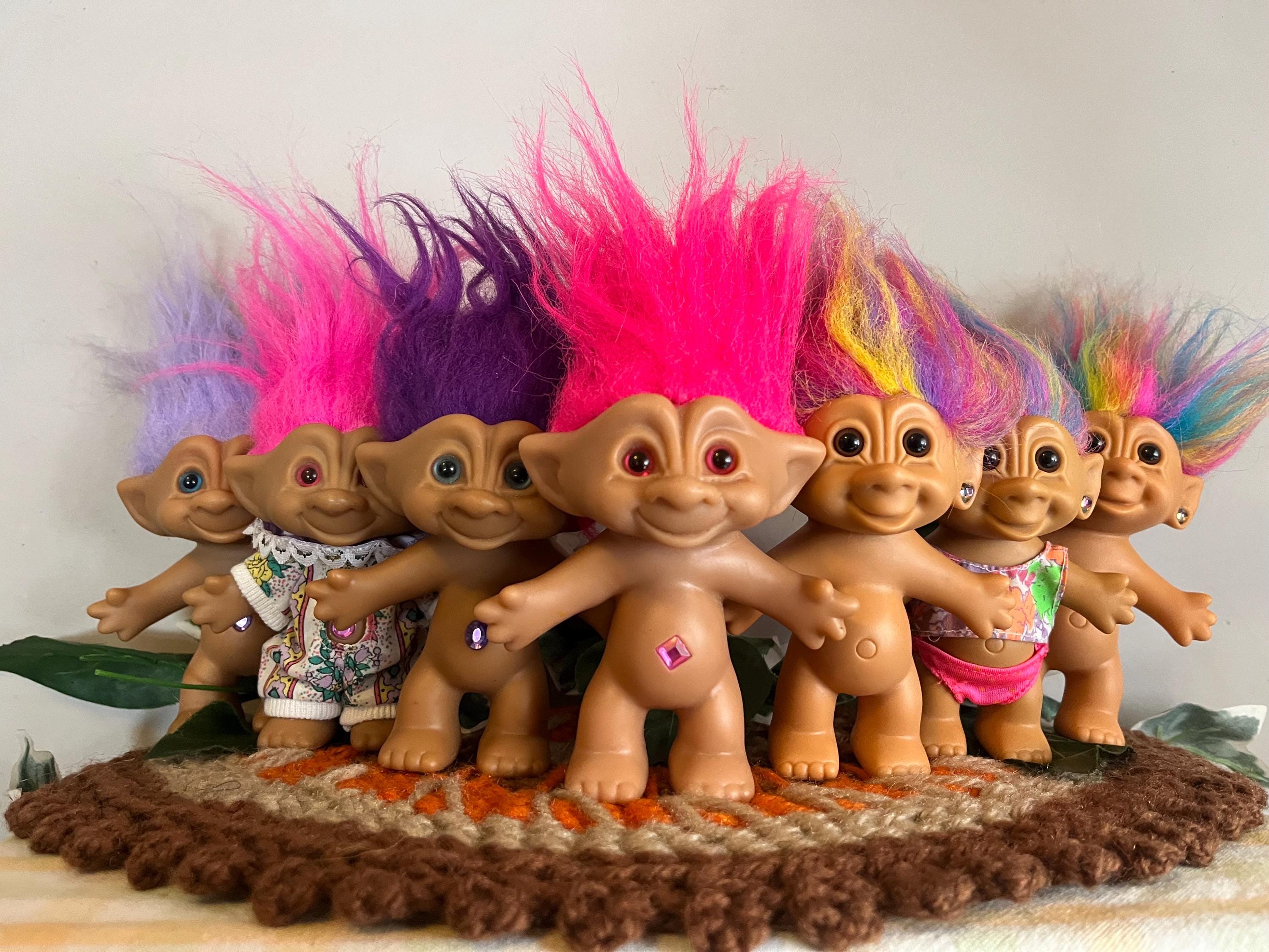 Vintage 1990's Troll Dolls Bright of America Ace Novelty Treasure