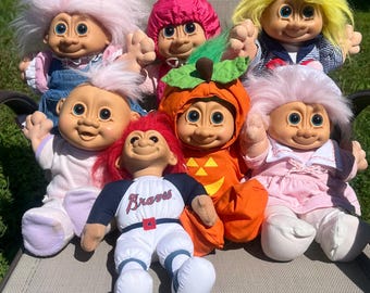 Original 1990’s Russ Troll Kidz Soft body Doll / Plush toys Nostalgic 80’s 90’s kids GenX Millenial Gift Decor Collectible Trolls U Pick!