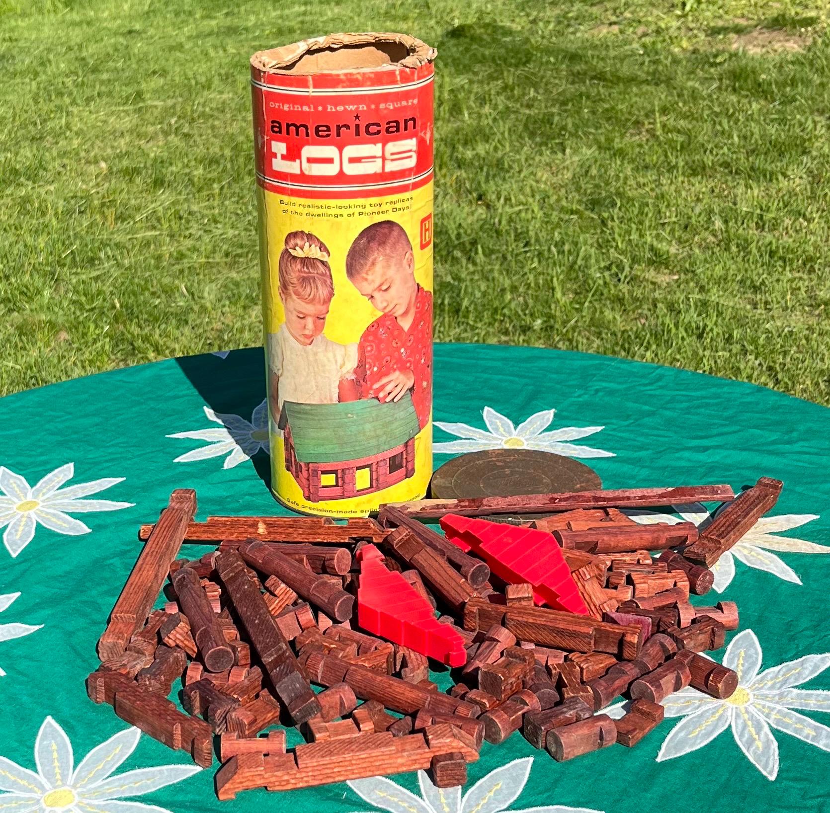 Vintage American Logs 1960s Lincoln Logs #815 100+ Pcs Building