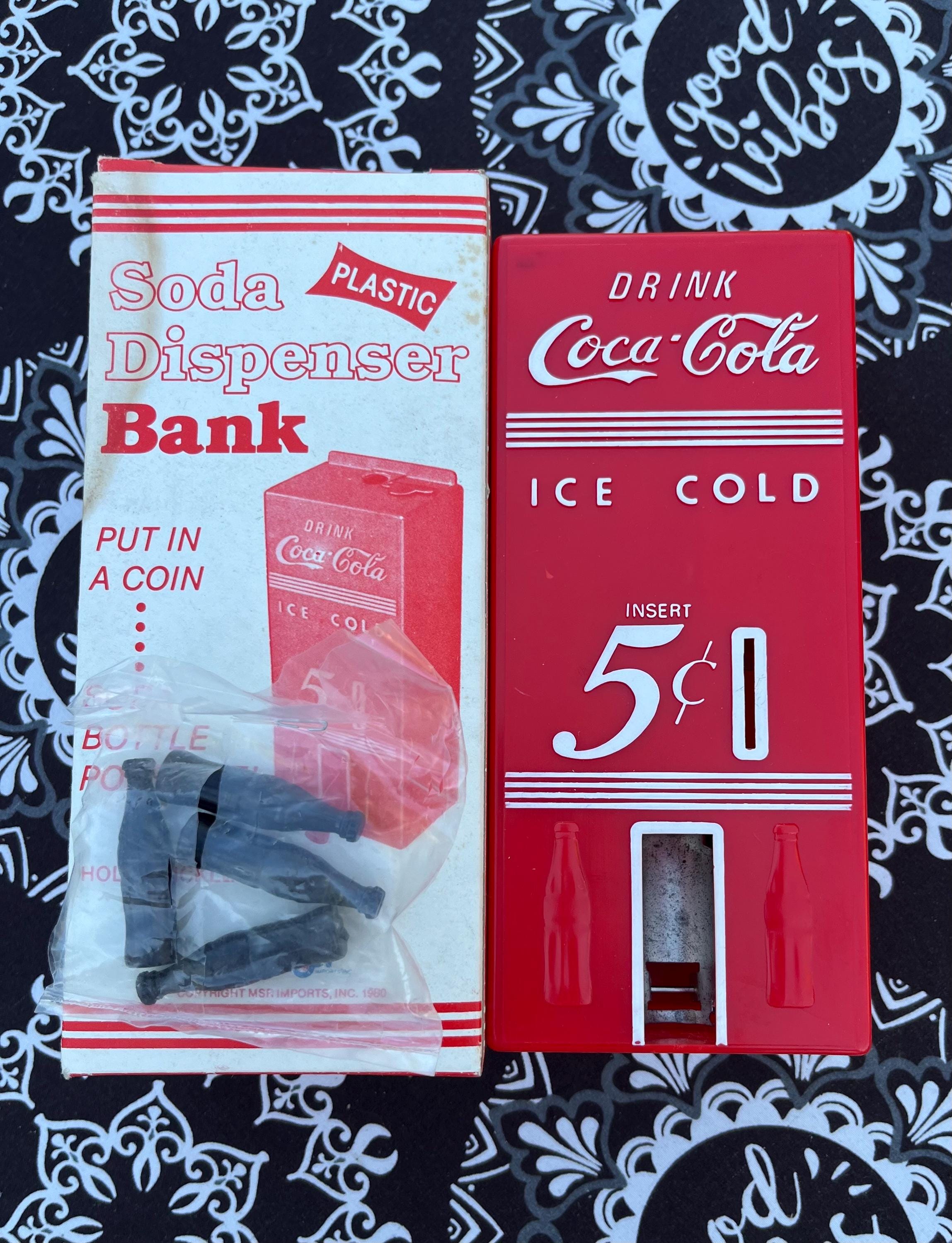 Vintage 1980 Plastic Coca Cola Soda Machine Coin Piggy Bank With the ...