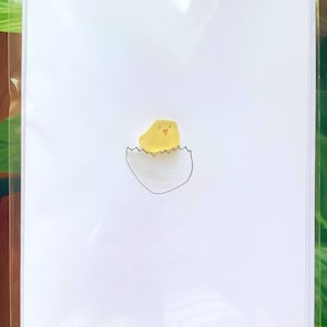 5 "x 7" Tumbled Sea Glass Grußkarte, unbedruckte Innenseite | Küken Karte für Geburtstag, Jubiläum, besondere Anlässe | Handgemachte Karte mit Umschlag
