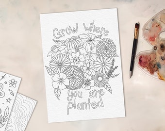 Handmade Positive Affirmation Colouring Page | Digital Download