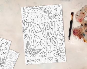 Handmade Positive Affirmation Colouring Page | Digital Download