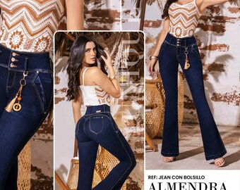 Blaue Jeans mit Taschen – Ref – ALMOND