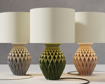 La lámpara Konio, lámpara de mesa interior, impresión 3D geométrica única, decoración del hogar y la oficina