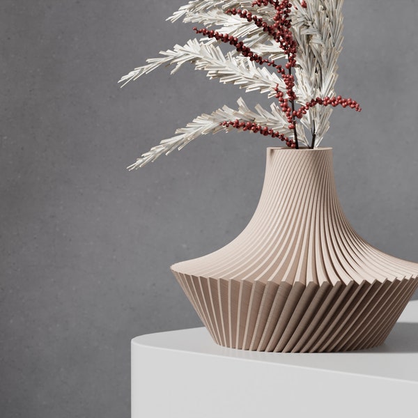 The Kitan – Elegante 3D-gedruckte Vase für Trockenblumen | Öko-freundliches Design | Vielfältige Farbpalette | Verschiedene Größen