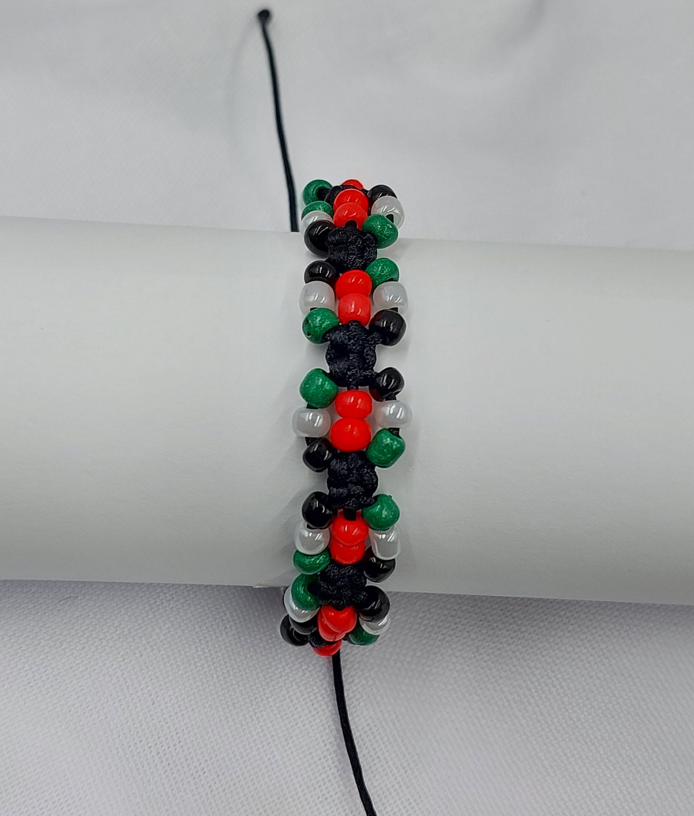 Bracciale Intrecciato Con Bandiera Palestinese – Perline Quattro Colori, Simbolo Di Unità, Regolabile, Con Confezione Regalo - 2