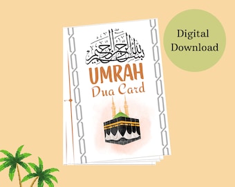 Umrah Cards, Printable Umrah Prayers, Printable Prayer Cards, Digital Umrah Prayers, Umrah Guide Book, Umrah Prayers,Umrah Information Cards