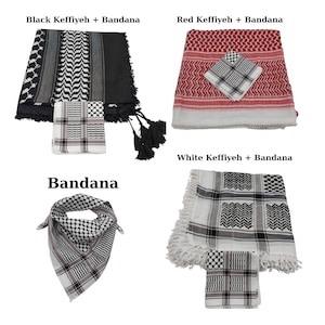 Palestine Bandana+Palestine Kefiye, Palestine - Kufiyah, Kufiya, Headband, Scarf, Kuffiyeh - Shemagh Patterned, Flag, Roba bandana, Keffiyeh